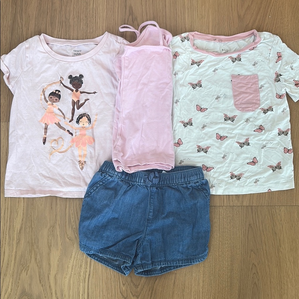 Girls' Pink and Blue Clothing Set